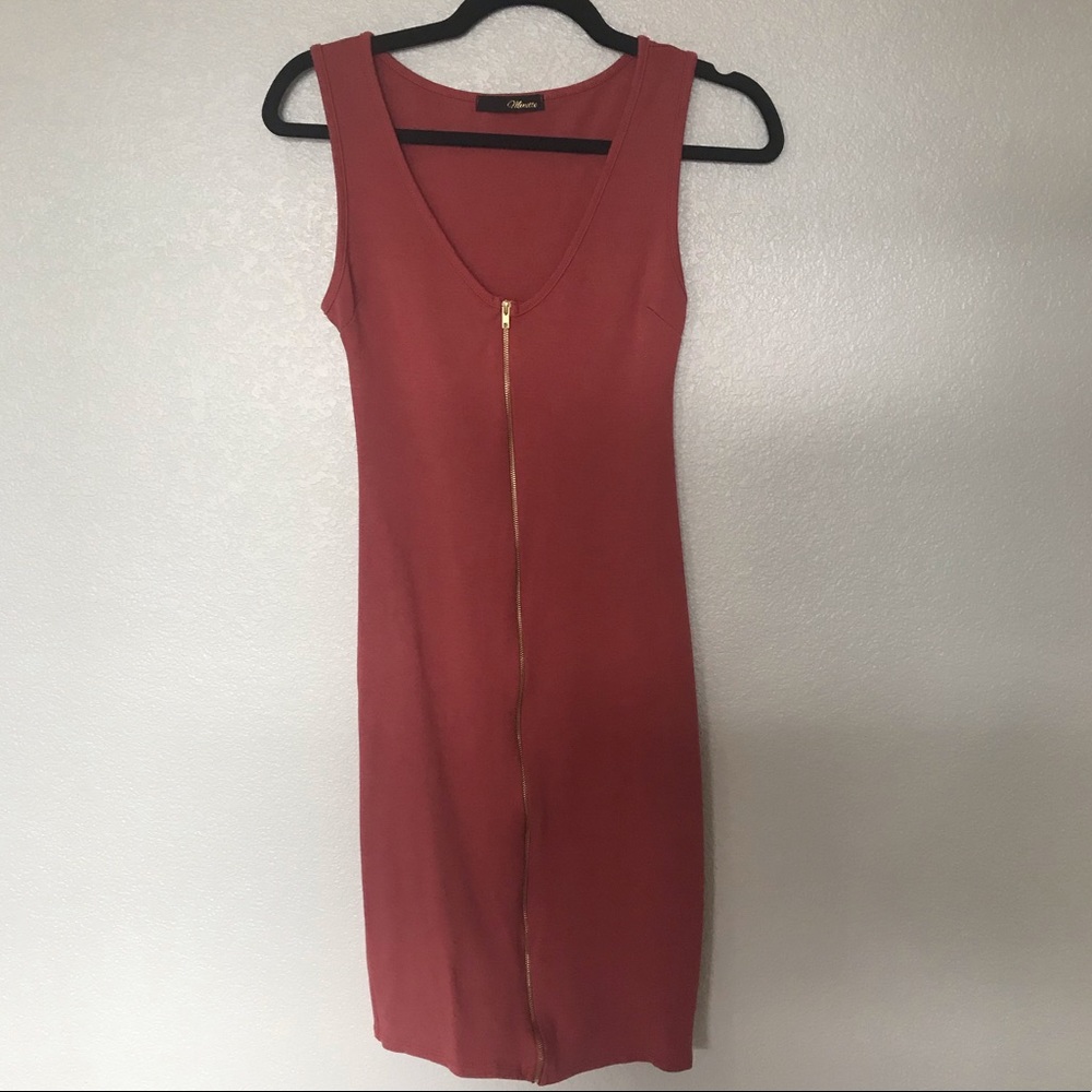 Minette tank style exposed zipper sleeveless dress